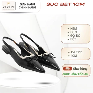 ROSA - GIÀY PHỐI REN DA SẦN MỀM 3 MÀU ( đế bệt, mũi nhọn, chân mỏng lùi size) -SD-0356