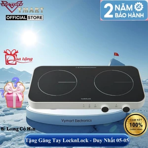 Bếp Điện Từ Đôi LocknLock EJI326WHT - Nhỏ Gọn, Mặt Kính, Khóa An Toàn, Hẹn Giờ - Bảo Hành 2 Năm