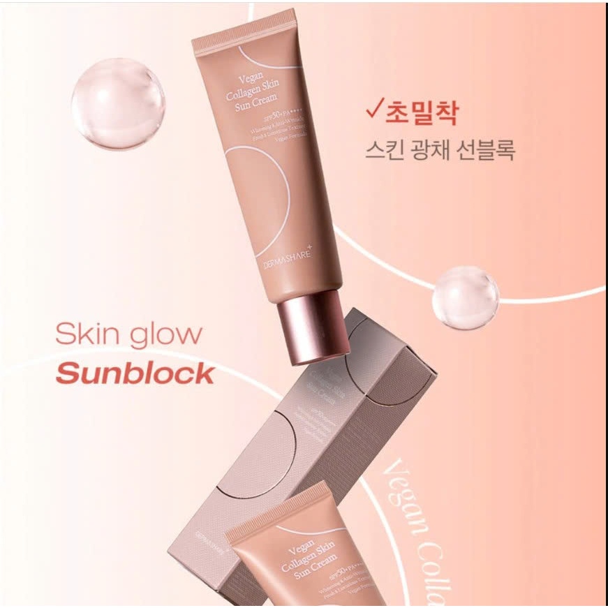 H104_[KÈM QUÀ]  Kem Chống Nắng Thuần Chay DERMASHARE+ Vegan Collagen Skin Sun Cream SPF50+ PA++++