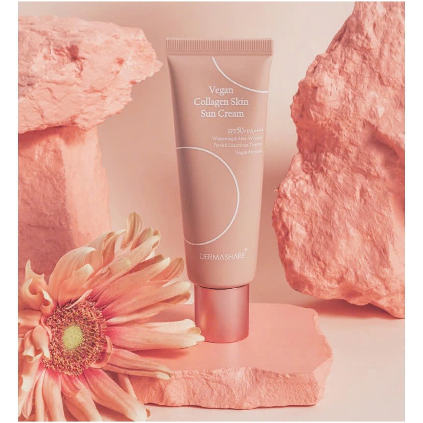 H104_[KÈM QUÀ]  Kem Chống Nắng Thuần Chay DERMASHARE+ Vegan Collagen Skin Sun Cream SPF50+ PA++++
