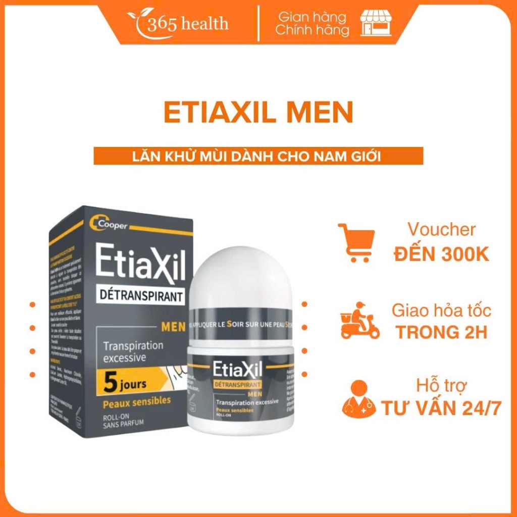 Lăn Khử Mùi Và Ngăn Mồ Hôi Chuyên Sâu Etiaxil Men 15ml