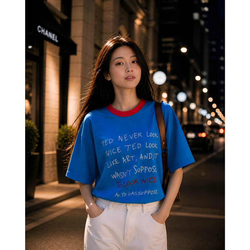 Áo Thun Boxi In Chữ Xanh Năng Động, Chất Cotton Mềm Mịn, Có Kèm Hình Thật.
