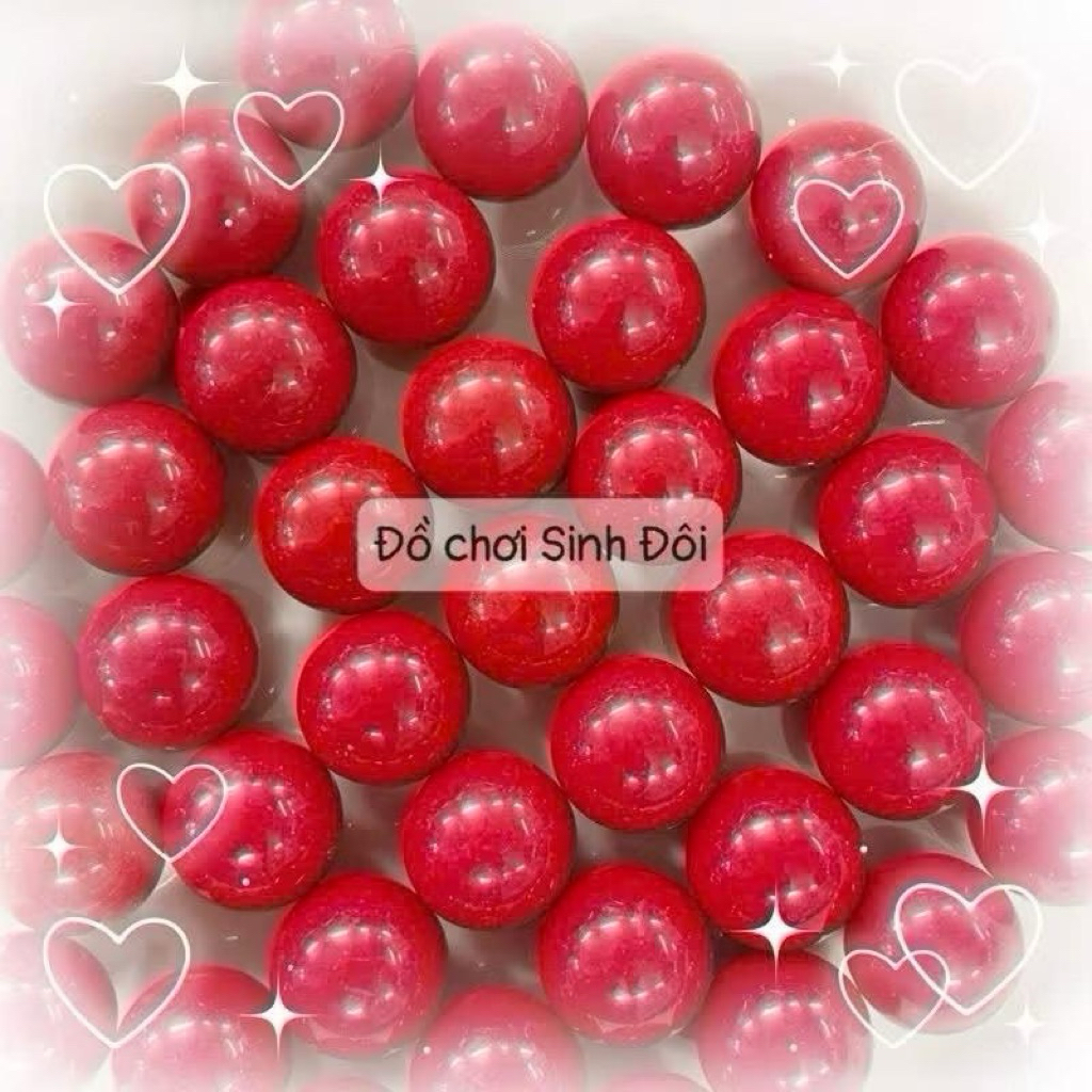 10 viên bi nhựa đặt ruột màu đỏ nhiều size - phụ kiện bi các loại đồ chơi