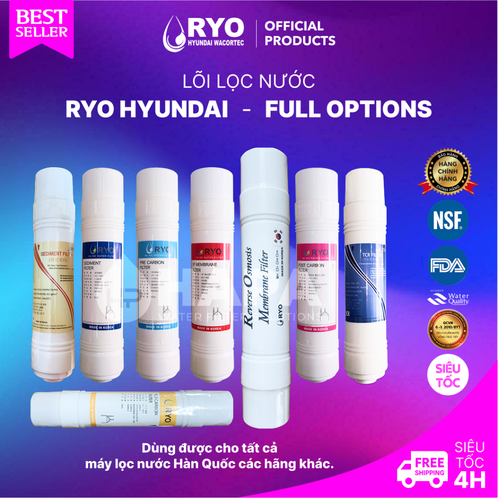 Lõi Lọc Nước RYO Hyundai Chính Hãng Made in Korea - Sediment Carbon UF ...