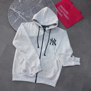 Áo Khoác Zip New Era New York Yankees Cá Tính Đường Phố - Black & Grey