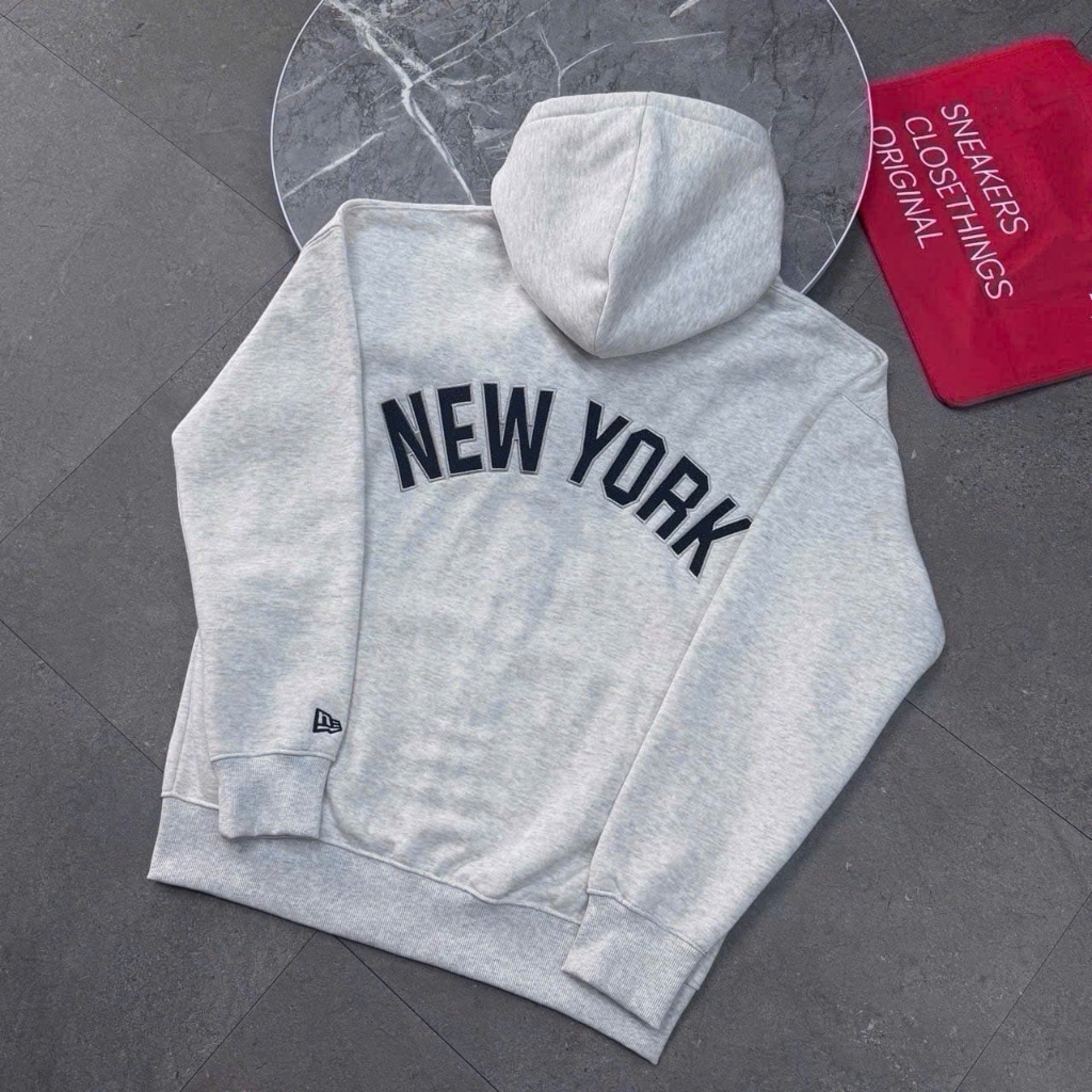 Áo Khoác Zip New Era New York Yankees Cá Tính Đường Phố - Black & Grey