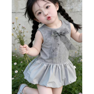 Váy thun cho bé gái 9th- 4 tuổi sát nách dáng bí dễ thương hàng QC D1338 Bí Ngô Nhỏ
