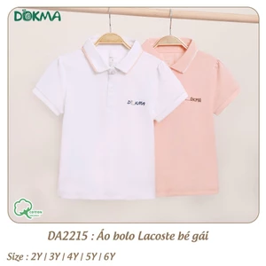 Áo Cộc Tay Cổ Sen, Áo Polo Cotton Bé Gái Dokma DA2180 DA2215 DA2662 DA1489
