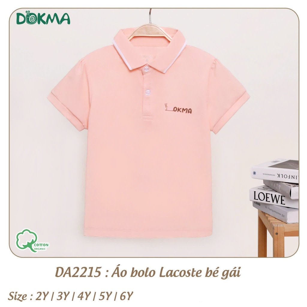 (13-22kg, 2-7Y) Áo Cộc Tay Cổ Sen, Áo Polo Cotton Bé Gái Dokma DA2180 DA2215 DA2662 DA1489
