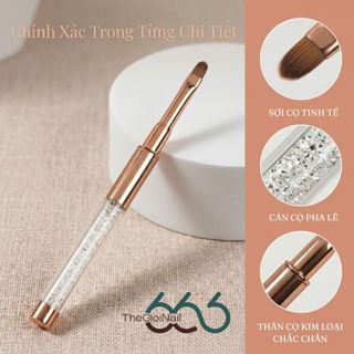 Cọ Đắp Gel Vân Đá Cao Cấp – Cọ Gel Có Nắp Bảo Vệ, Thân Pha Lê Sang Trọng Chuẩn Salon THEGIOINAIL666
