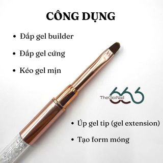 Cọ Đắp Gel Vân Đá Cao Cấp – Cọ Gel Có Nắp Bảo Vệ, Thân Pha Lê Sang Trọng Chuẩn Salon THEGIOINAIL666