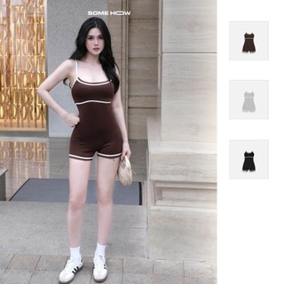 [Deal Độc Quyền] Jumpsuit Nữ Strap Line Mix, Chất Vải Thun Gân Thoải Mái, WJS005, SOME HOW STORE