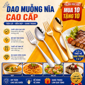 Thìa dĩa inox cao cấp – dùng cho ăn uống hằng ngày, tiếp khách, nhà hàng, an toàn và tiện lợi