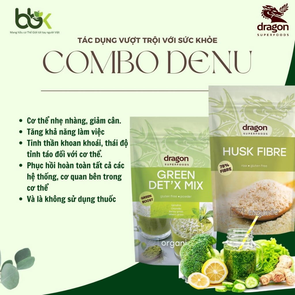 [11.2027] Vỏ hạt mã đề hữu cơ Dragon Superfoods Husk Fiber 150gr