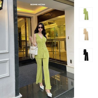 Set Nữ Loungewear Sleeveless , Chất Vải Thun Nhung Thoải Mái , WSB005 SOME HOW STORE