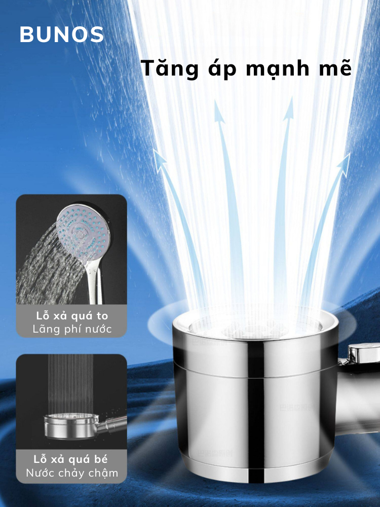 Vòi Sen Tăng Áp BUNOS 4 Chế Độ