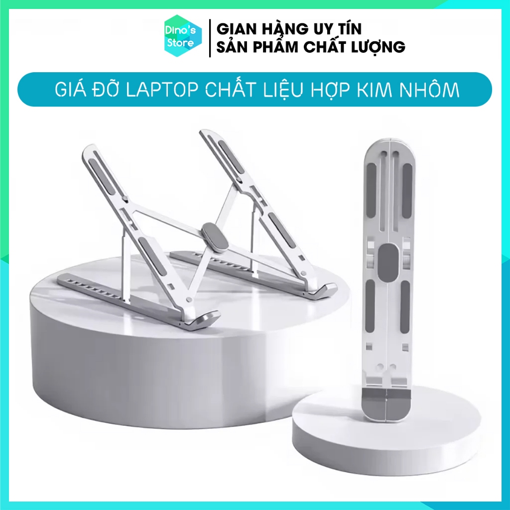 ( Hoả tốc ) Giá đỡ laptop giá kê máy tính MacBook đế tản nhiệt laptop Ultrabook chất liệu bằng nhôm NJ-005 DinoStore