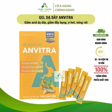 Gel Dạ Dày ANVITRA - Hỗn Dịch Từ Thảo Dược Giúp Giảm Viêm Loét & Trào Ngược Dạ Dày, Đau Dạ Dày (Hộp 15 Gói)
