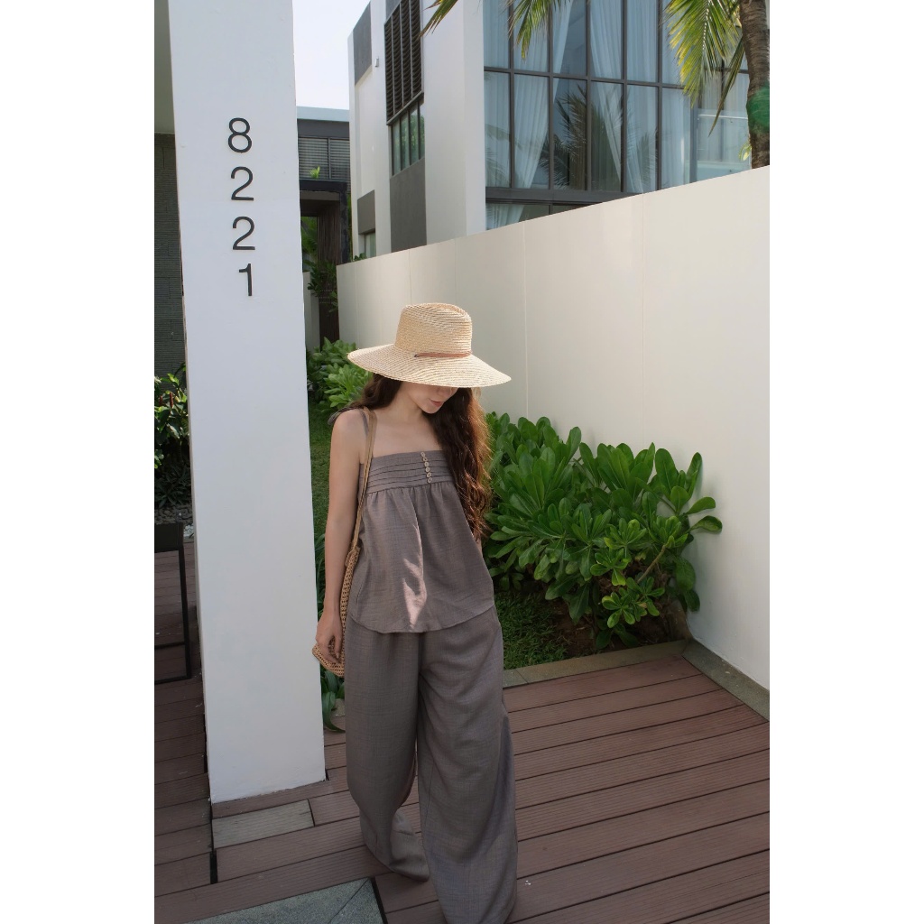Sandy Set (TSW) Set đũi áo hai dây viền ngực kèm quần suông Nữ the.sweaterweather