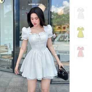 Đầm Nữ Ngắn Pumpsleeve Semi Circula , Chất Vải Xốp Thoải Mái , WDN038  SOME HOW STORE