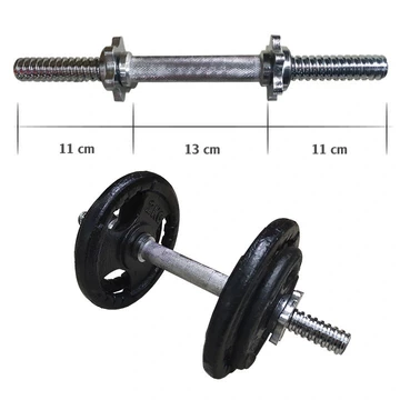 Đòn tạ tay 35cm, đòn tạ tay đơn mạ kẽm tránh rỉ sét thanh đòn đặc, tay cầm chống trơn có khóa hãm tạ ( MỘT CÂY)