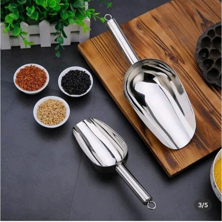 Dụng Cụ Xúc Đá Inox - Xẻng Inox Tiện Lợi Cho Quầy Cà Phê Pha Chế Chất Liệu Inox Dễ Dàng Sử Dụng Và Vệ Sinh