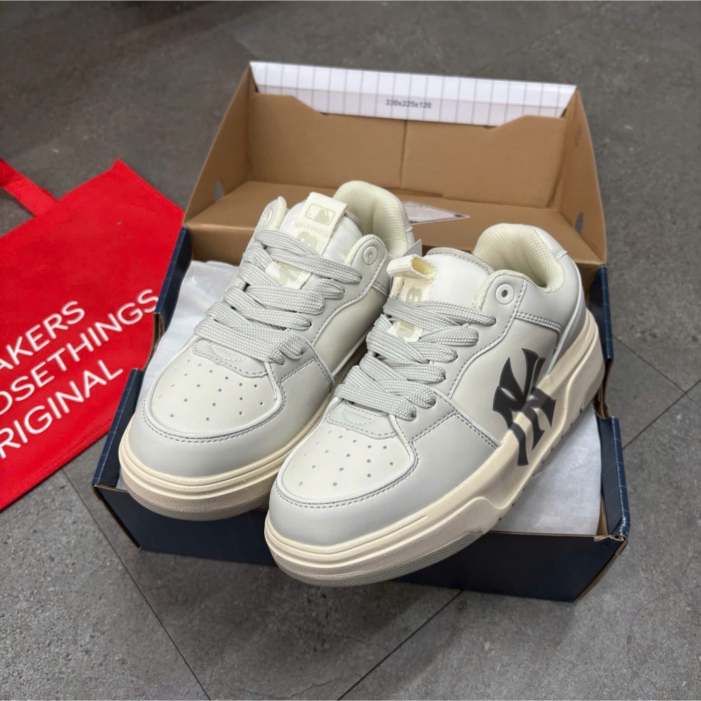 [Chính hãng] Giày MLB Chunky Liner Low New York Yankees Gray Beige - 3ASXCLB3N-50CRS