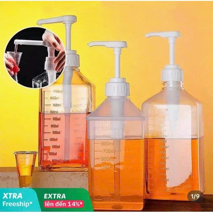 Bình bơm siro ,nước dường  1600ml - bằng nhựa dành cho quầy pha chế