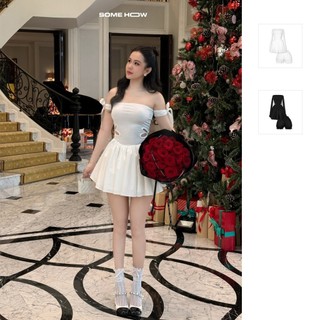 Set Váy Nữ Tube Strap Sleeves Cutout , Chất Vải Thun Tăm Phối Vải Cotton, WSB098 SOME HOW STORE