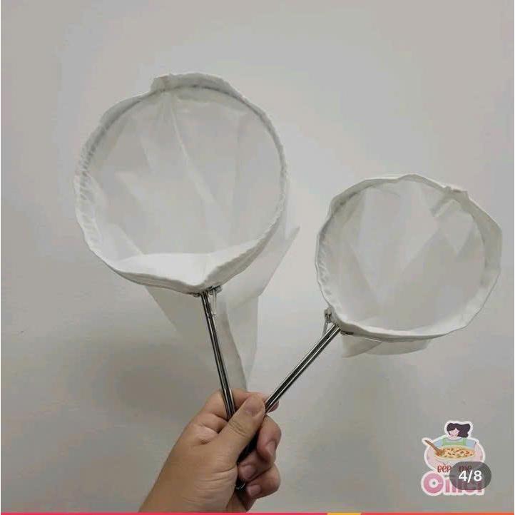 Vợt Vải cán INOX lọc trà- cà phê duơng kính 19*34cm