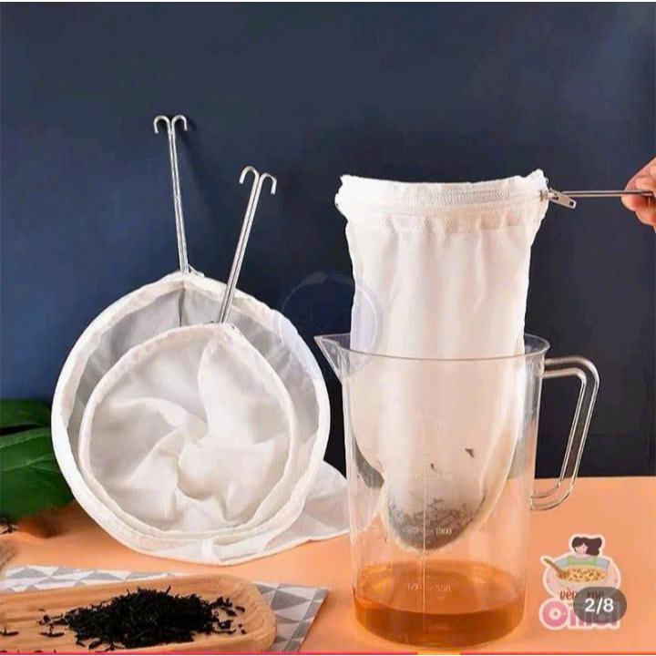 Vợt Vải cán INOX lọc trà- cà phê duơng kính 19*34cm