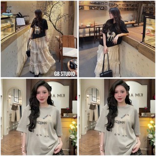 PHẠM THÙY SHOP: ÁO PHÔNG IN HÌNH NGỰA NƠ HAI MÀU FORM OVERSIZE