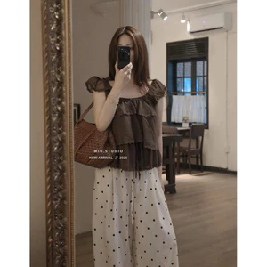 MIU.STUDIO • Áo voan tầng tay cánh tiên QCCC, Áo babydoll tay hến phối viền ren-hàng thiết kế phong cách basic dễ mặc