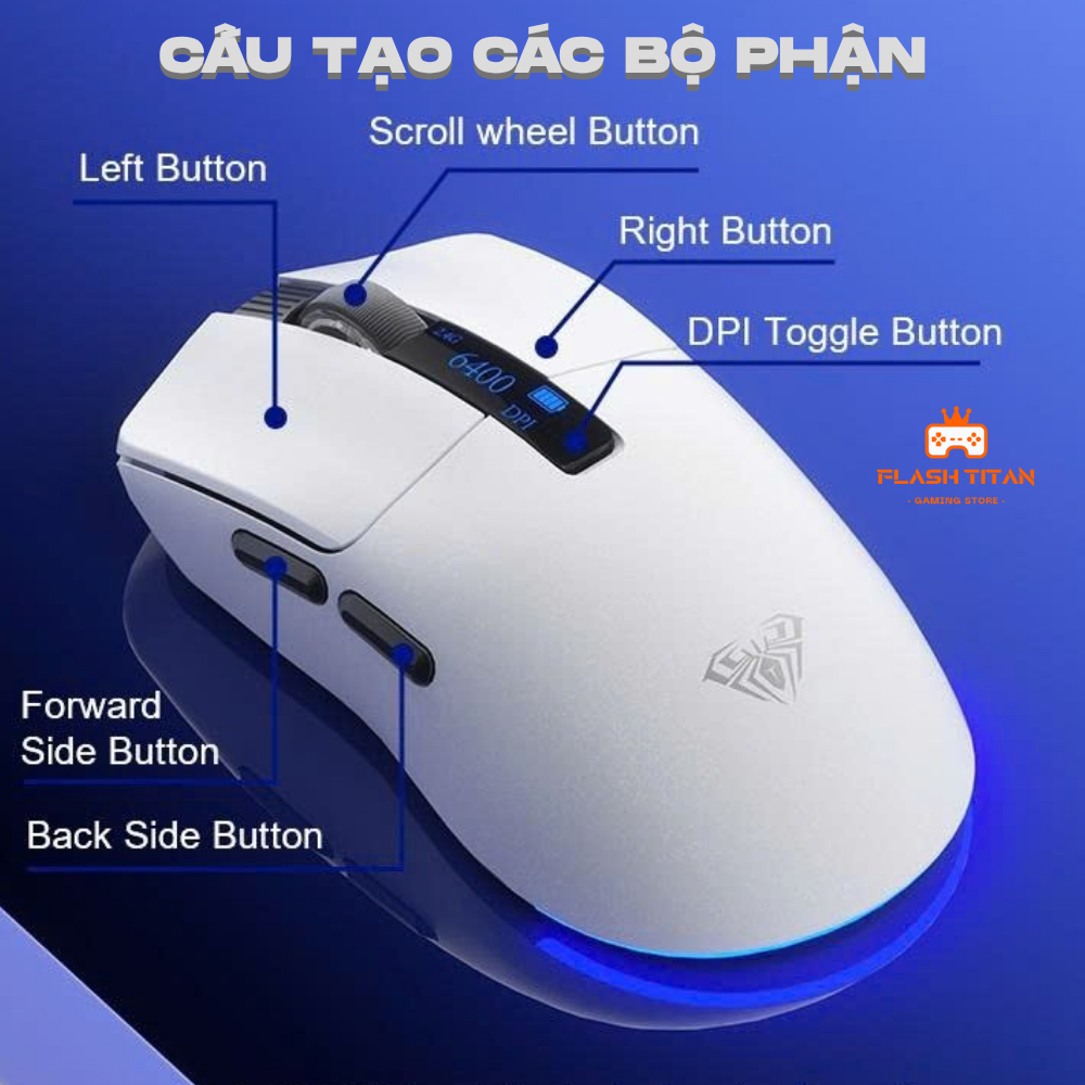 Chuột Không Dây Gaming AULA SC590 Pro, Có Màn Hình Hiển Thị, Kết Nối 3 Chế Độ, Dùng Cho PC, laptop, Chơi Game, văn phòng | BigBuy360 - bigbuy360.vn