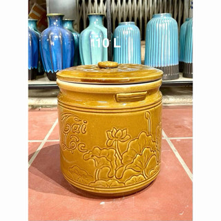 Vại Sành Muối Dưa Cà, Hũ Đựng Gạo Bát Tràng Bền Đẹp Không Độc Hại, có 4 size muối dưa cà, kim chi, dưa hành,đựng đồ ăn