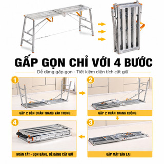 [HOT] Giàn Giáo Gấp Gọn Di Động, Điều Chỉnh Chiều Cao, Có Thể Xếp Chồng, Khung Thép Chắc Chắn, Chịu Tải 500KG