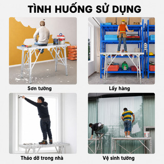 [HOT] Giàn Giáo Gấp Gọn Di Động, Điều Chỉnh Chiều Cao, Có Thể Xếp Chồng, Khung Thép Chắc Chắn, Chịu Tải 500KG