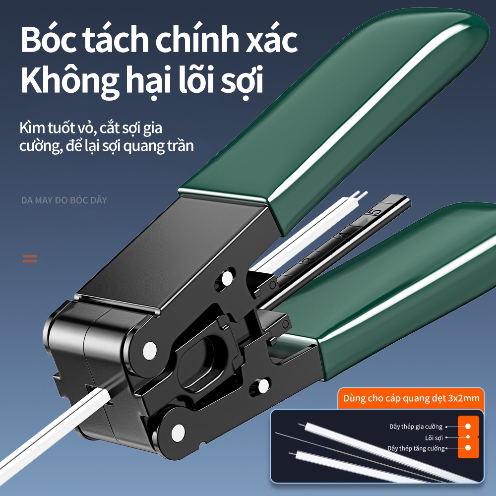 Kìm tuốt vỏ cáp quang – phiên bản lạnh có thang đo, bóc vỏ không làm đứt lõi/cap lõi – dụng cụ FTTH chính xác cao