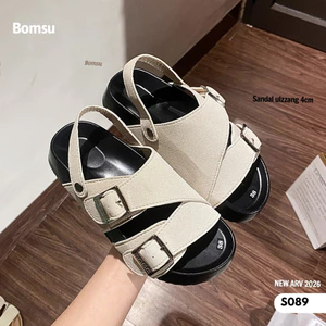 Dép sandal nữ đế cao S.89 bản đế dày quai da mềm sang xịn - Dép quai hậu nữ cao cấp