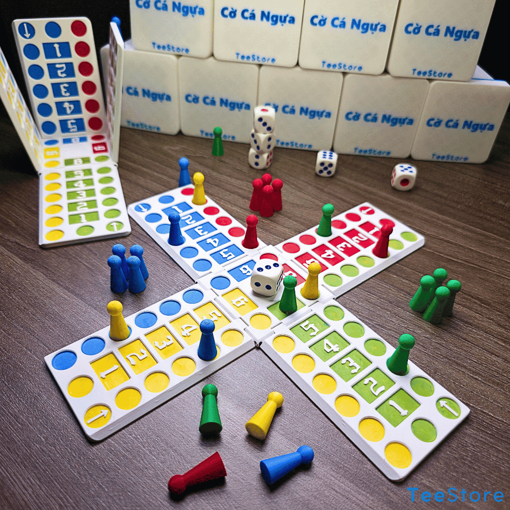 [Boardgame] Cờ Cá Ngựa mini - Bộ cờ có thể gấp gọn, tiện lợi, an toàn - Custom tên theo yêu cầu