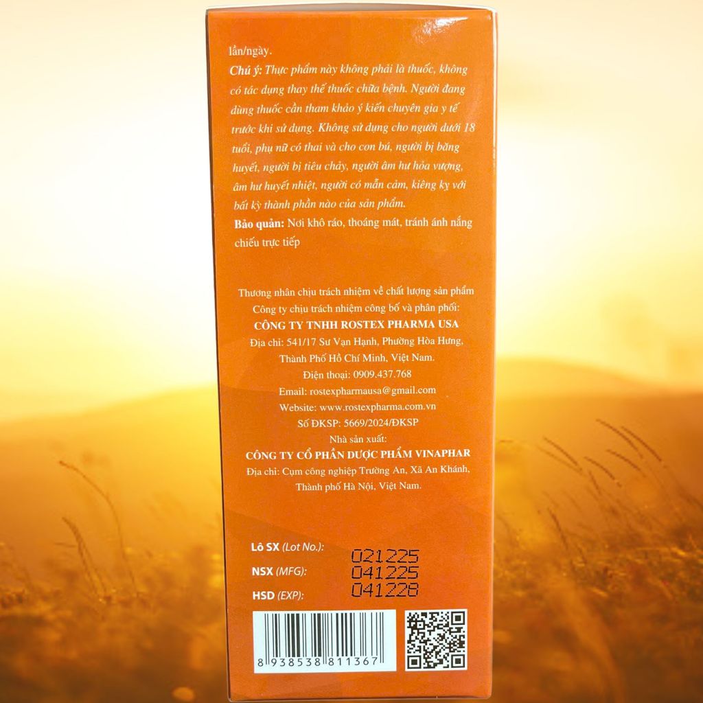 Viên Vai Gáy Vega Chai 60 Viên - Rostex - Vinaphar - Vitamin Thanh Lọc