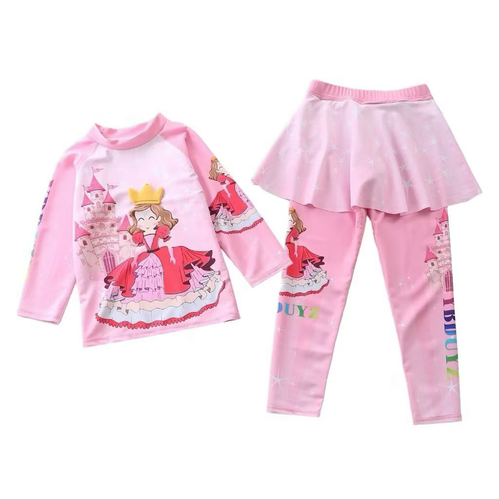 Đồ bơi cho bé gái size 8-40kg chất thun bơi dầy dặn, đồ bơi bé gái giữ nhiệt chống nắng chân váy cách điệu