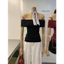 WGWE | Áo trễ vai thun cotton mềm mịn co giãn bacsic, phong cách Pháp – W9572#