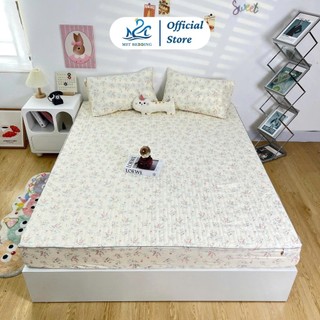 Bộ ga giường và vỏ gối Cotton Icy chần bông M2T BEDDING - bộ gồm 1 ga giường và 2 vỏ gối nằm