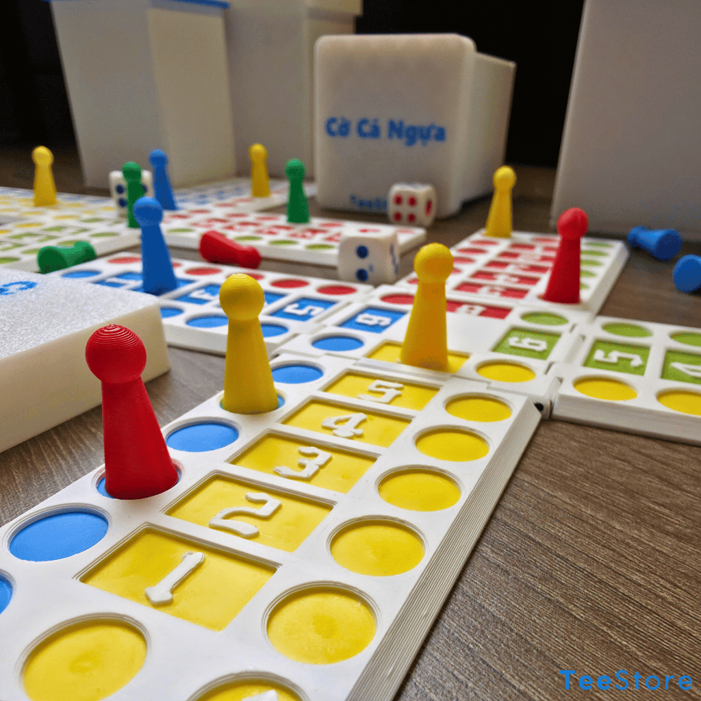 [Boardgame] Cờ Cá Ngựa mini - Bộ cờ có thể gấp gọn, tiện lợi, an toàn - Custom tên theo yêu cầu