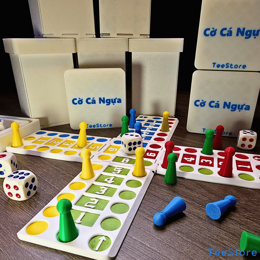 [Boardgame] Cờ Cá Ngựa mini - Bộ cờ có thể gấp gọn, tiện lợi, an toàn - Custom tên theo yêu cầu