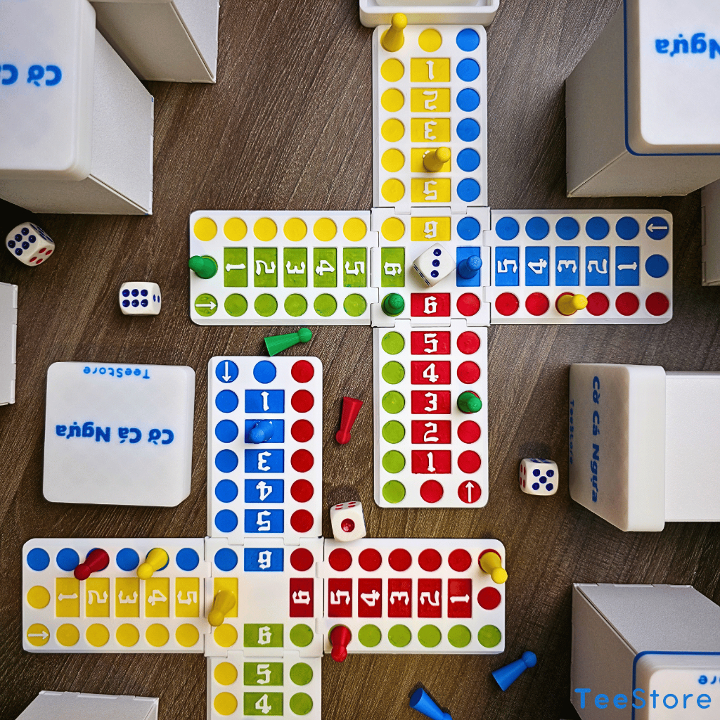 [Boardgame] Cờ Cá Ngựa mini - Bộ cờ có thể gấp gọn, tiện lợi, an toàn - Custom tên theo yêu cầu