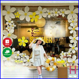 (HOA ĐẸP) Bông hoa chanh xốp 5 cánh khổng lồ hottrend 2026,hoa size to gắn tường trang trí quán cafe,lớp học,phòng họp l