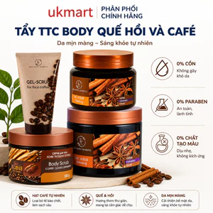 Tẩy Da Chết Toàn Thân Eksklyuziv Kosmetik - Bilena Quế Hồi Và Café 150g - 380g - 500g