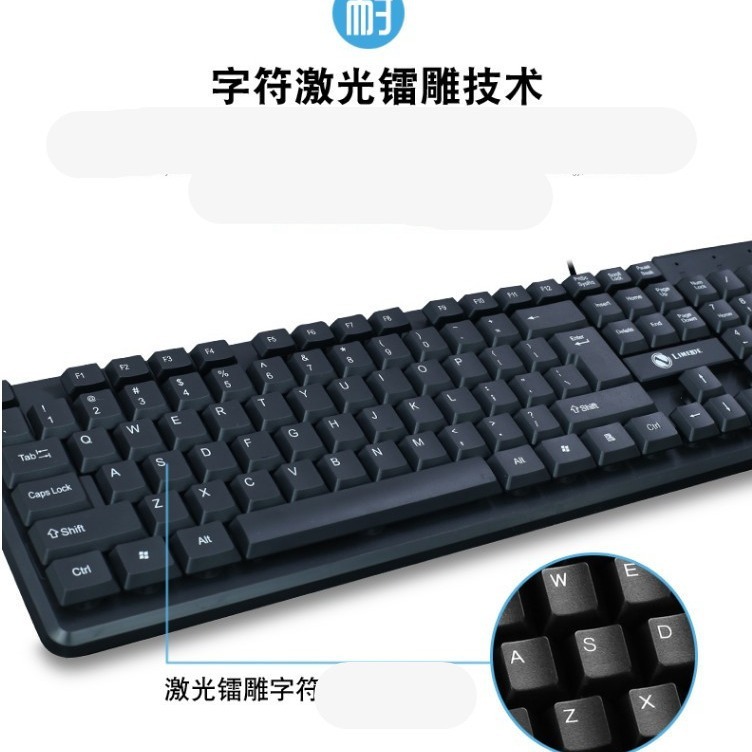Bàn Phím Văn Phòng LIMEIDE K15 Thiết Kế Gọn , Gõ Êm, Độ Bền Cao, Kết Nối USB Tiện Lợi
